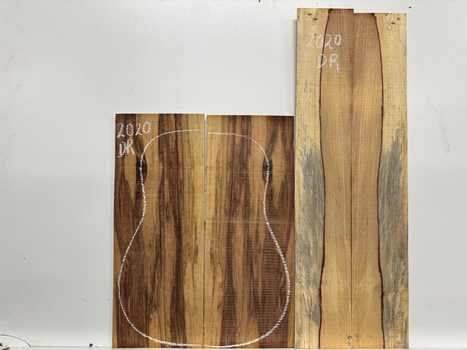 Juego de fondo y aros de guitarra de grado AAAA Dreadnought de palisandro de la India Oriental #61 