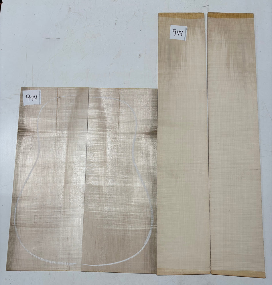 Flame Hard Maple Dreadnought Guitar Back and Side Set  #944