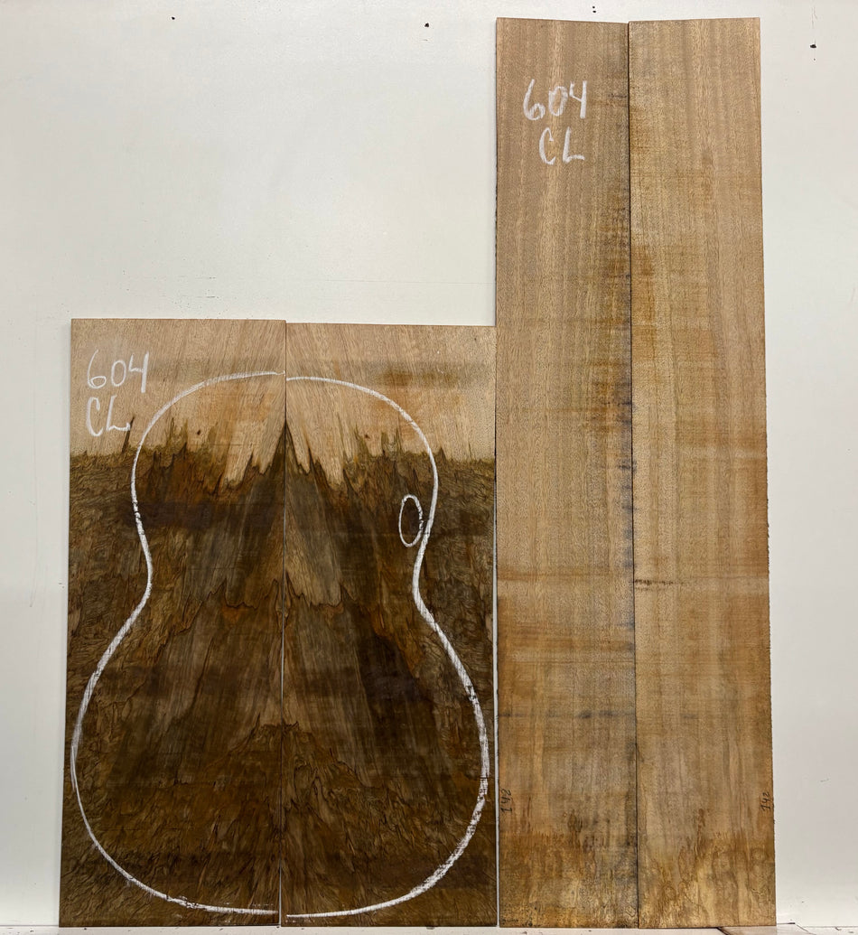 Figured Flame Mango Classical Defective Guitar Back and Side Set #604