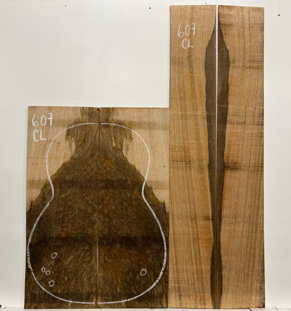 Figured Flame Mango Classical Defective Guitar Back and Side Set #607