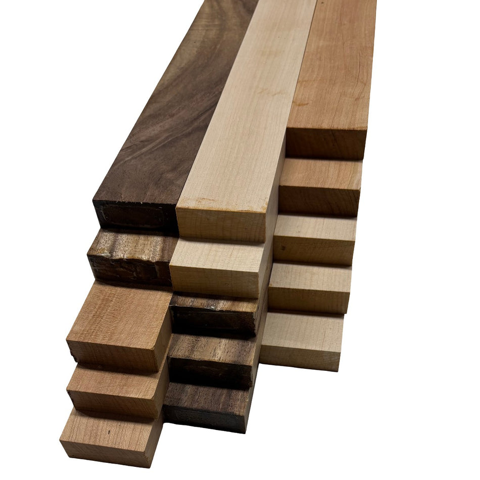 Combo de 15 tablas de madera de 3/4" | Bloques de tablas de cortar | Cereza, nogal, arce duro