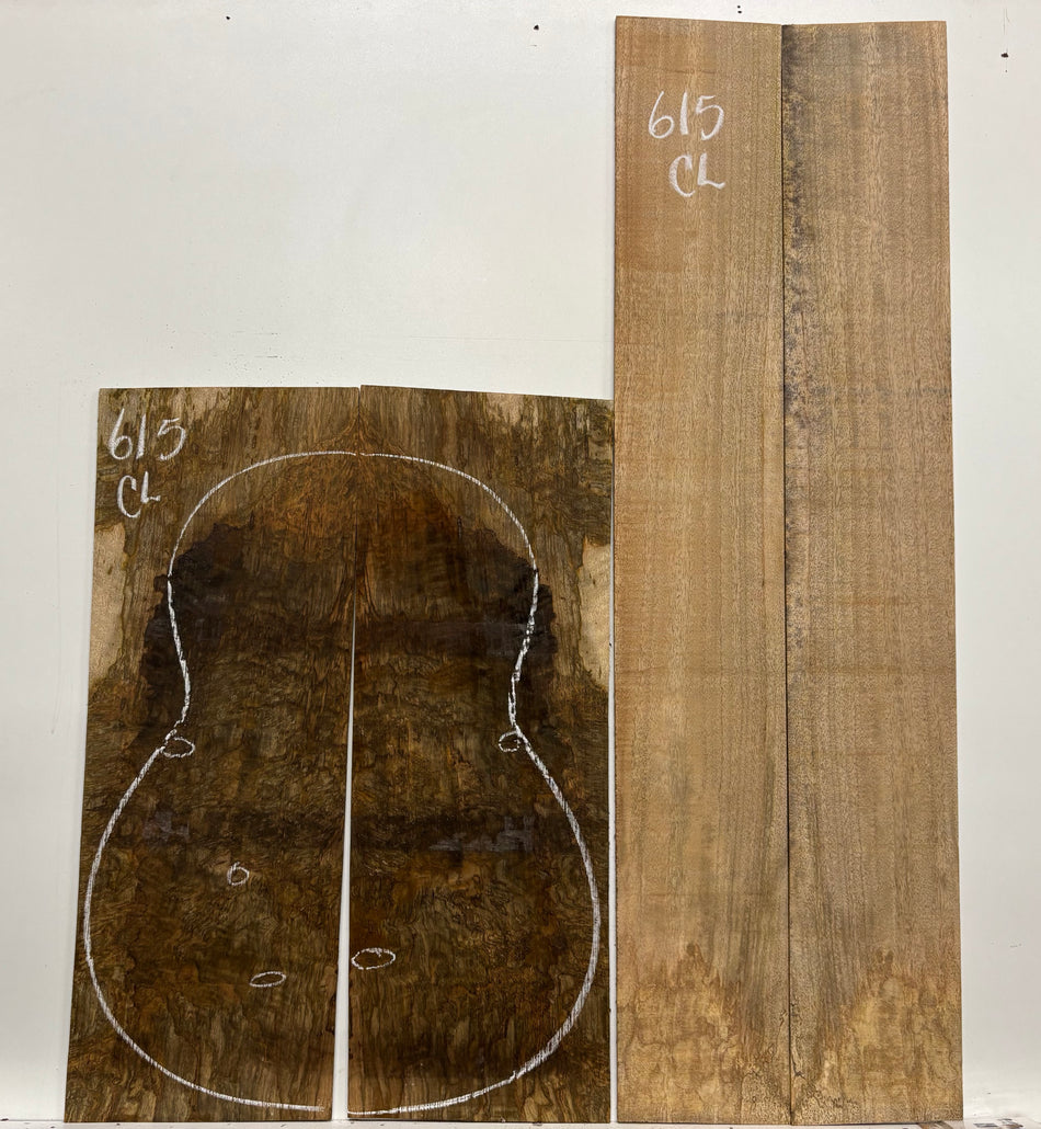 Figured Flame Mango Classical Defective Guitar Back and Side Set #615