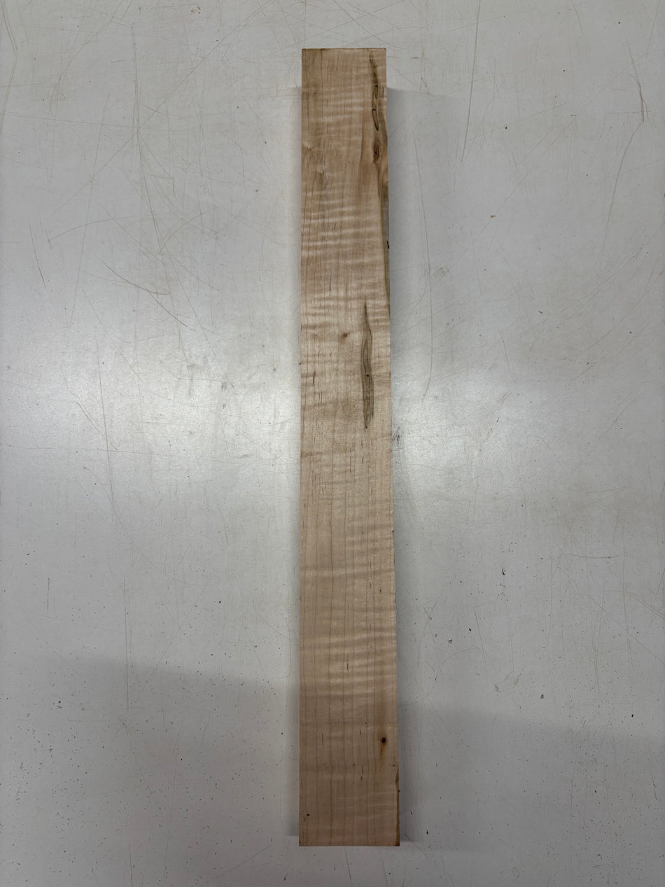 1 Piece, Flame Ambrosia Maple Guitar Neck Blank  24"x2-3/4"x1-7/8"#6124
