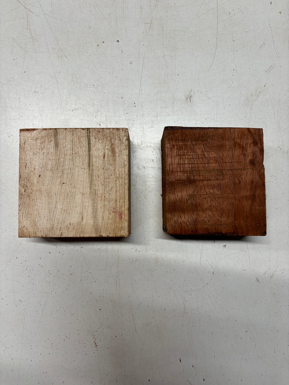2 Pack, 2 Species Padauk + Ambrosia Maple Bowl Blanks  Padauk - 4"x3-3/4"x1-7/8"#6135