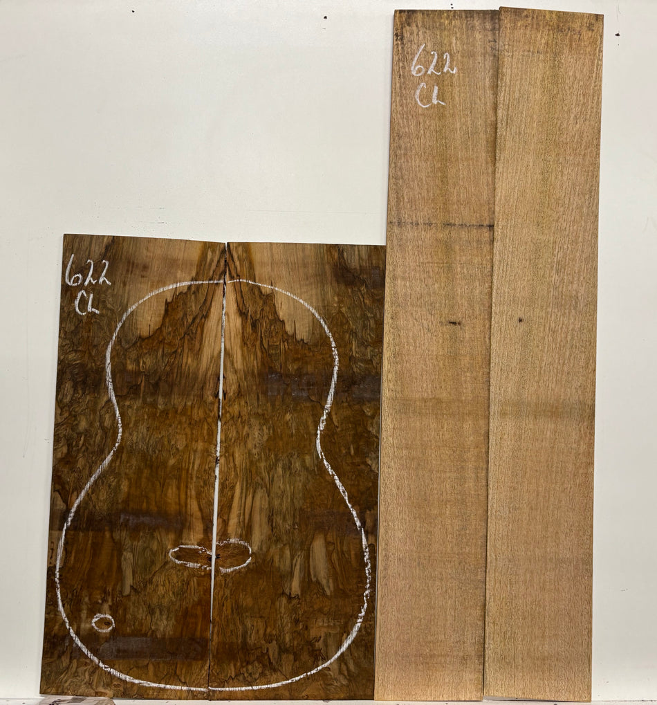 Figured Flame Mango Classical Defective Guitar Back and Side Set #622