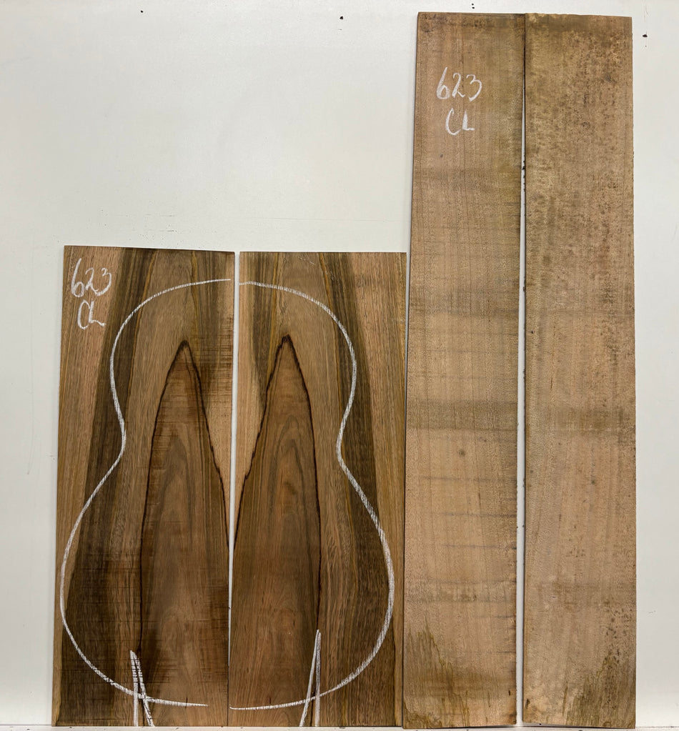 Figured Flame Mango Classical Defective Guitar Back and Side Set #623