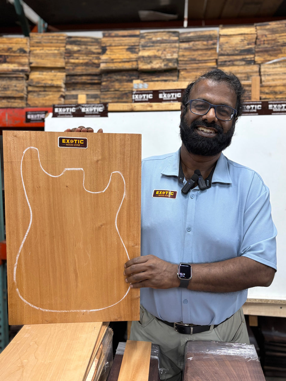 Mahogany Guitar Body Blank - 21" x 15" x 1-7/8" (Single Piece) #607