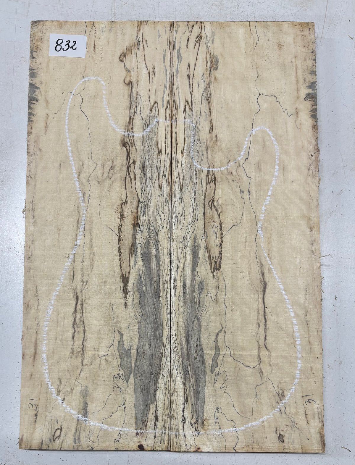 Spalted Tamarind Guitar Carved Top - 22” x 7-1/2” x 7/8” #832 Exotic Wood Zone 