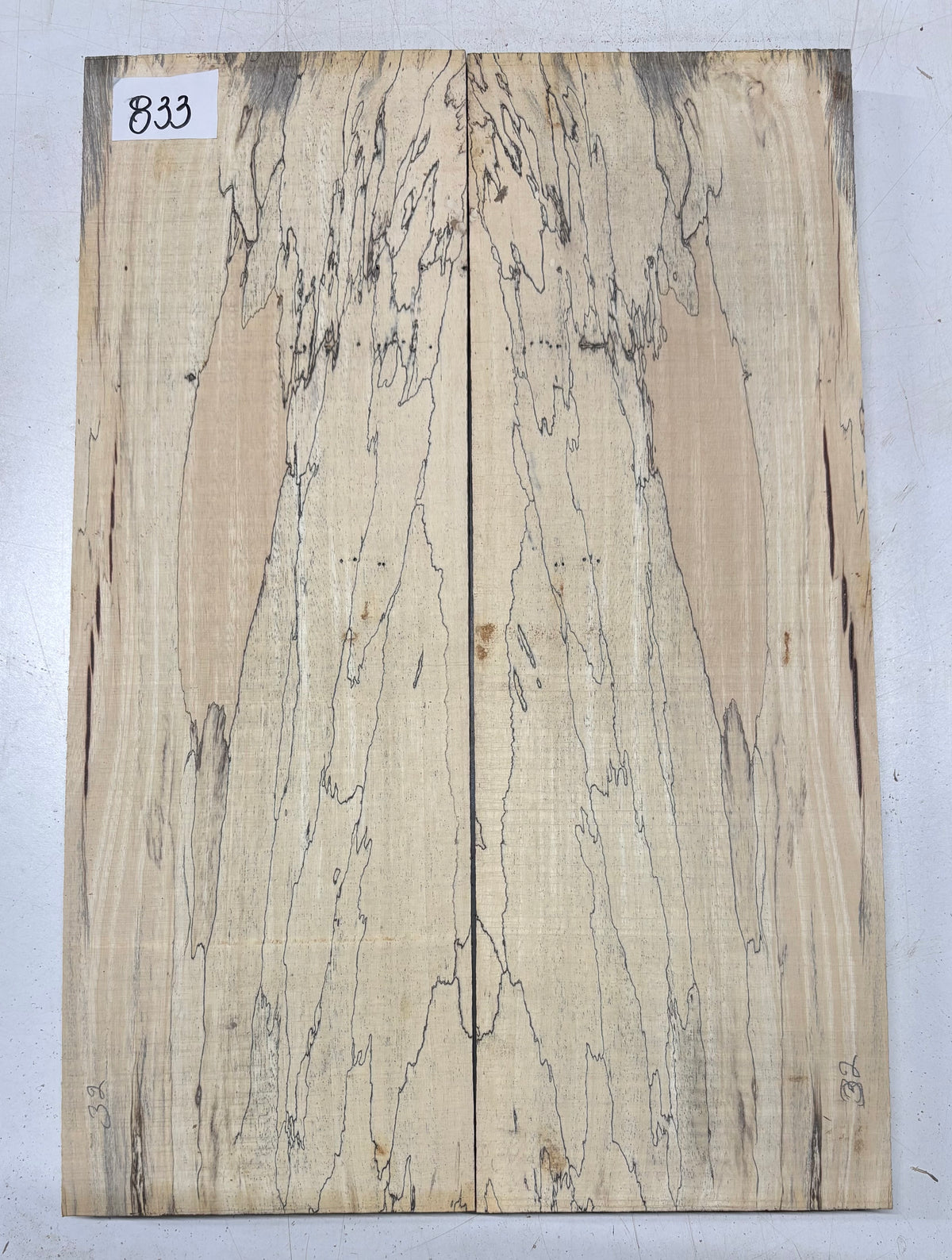 Spalted Tamarind Guitar Carved Top - 22” x 7-1/2” x 7/8” #833 Exotic Wood Zone 