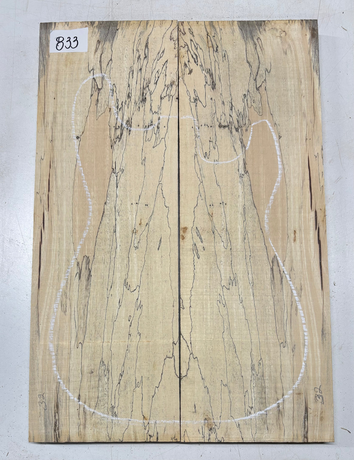 Spalted Tamarind Guitar Carved Top - 22” x 7-1/2” x 7/8” #833 Exotic Wood Zone 