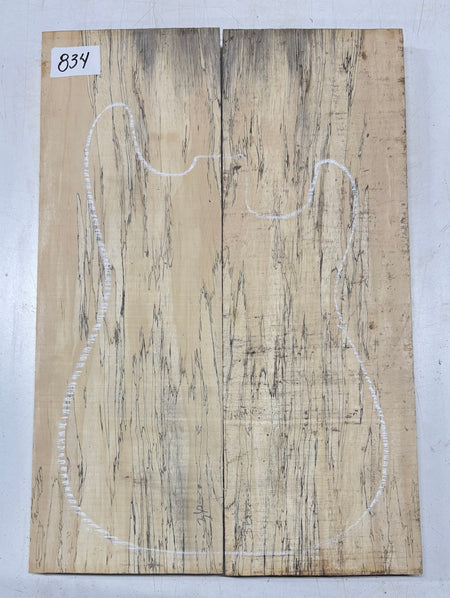 Spalted Tamarind Guitar Carved Top - 22” x 7-1/2” x 7/8” #834 Exotic Wood Zone 