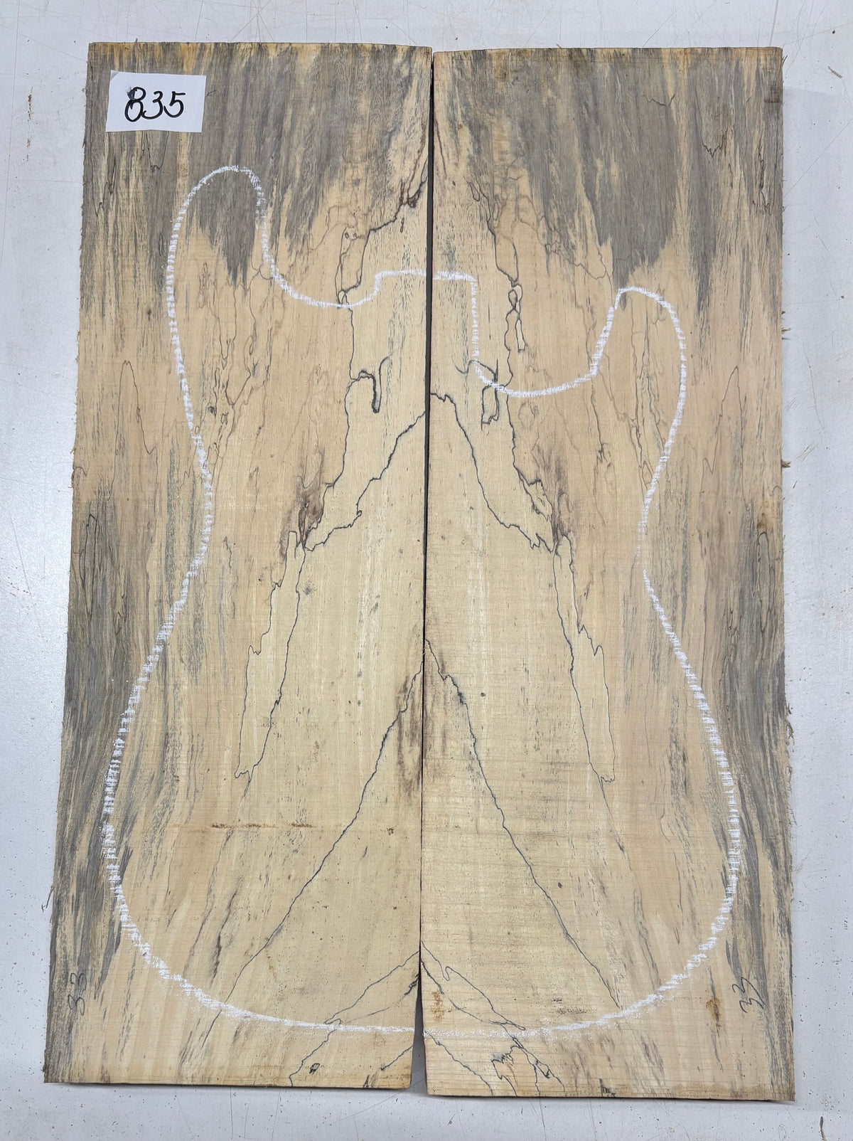 Spalted Tamarind Guitar Carved Top - 22” x 7-1/2” x 7/8” #835 Exotic Wood Zone 