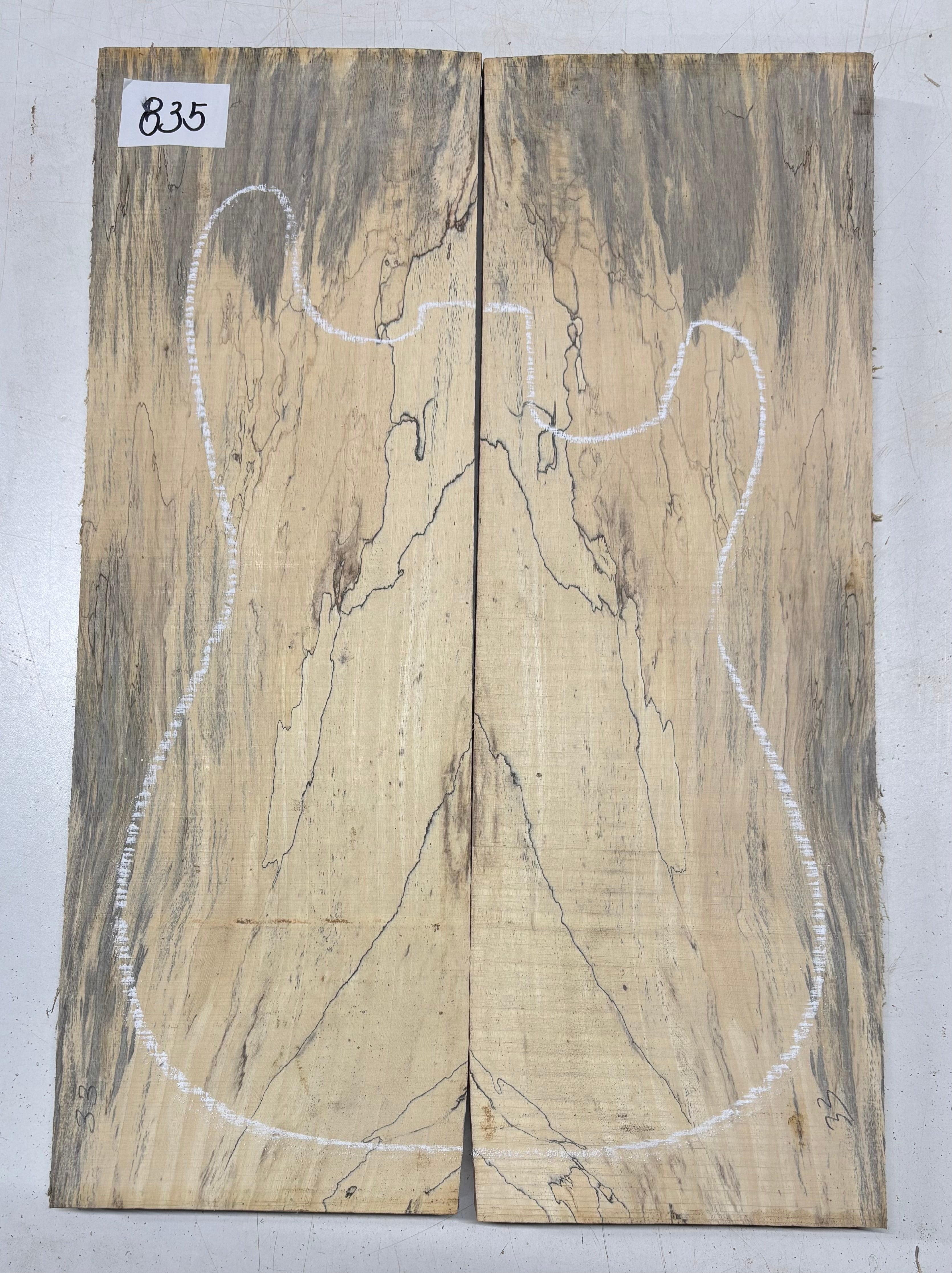 Spalted Tamarind Guitar Carved Top - 22” x 7-1/2” x 7/8” #835 Exotic Wood Zone 