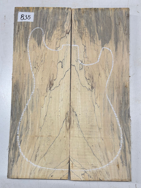 Spalted Tamarind Guitar Carved Top - 22” x 7-1/2” x 7/8” #835 Exotic Wood Zone 