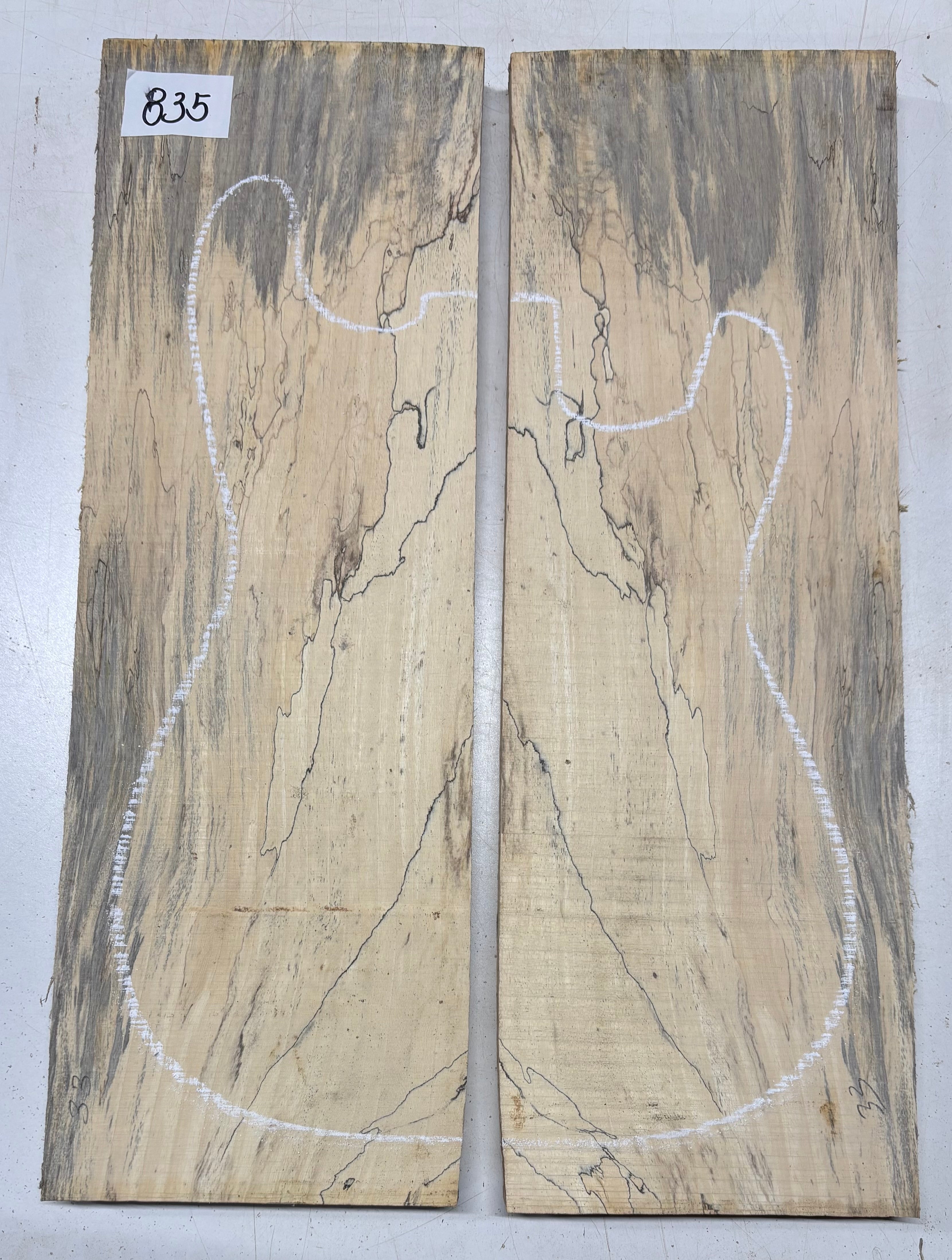 Spalted Tamarind Guitar Carved Top - 22” x 7-1/2” x 7/8” #835 Exotic Wood Zone 