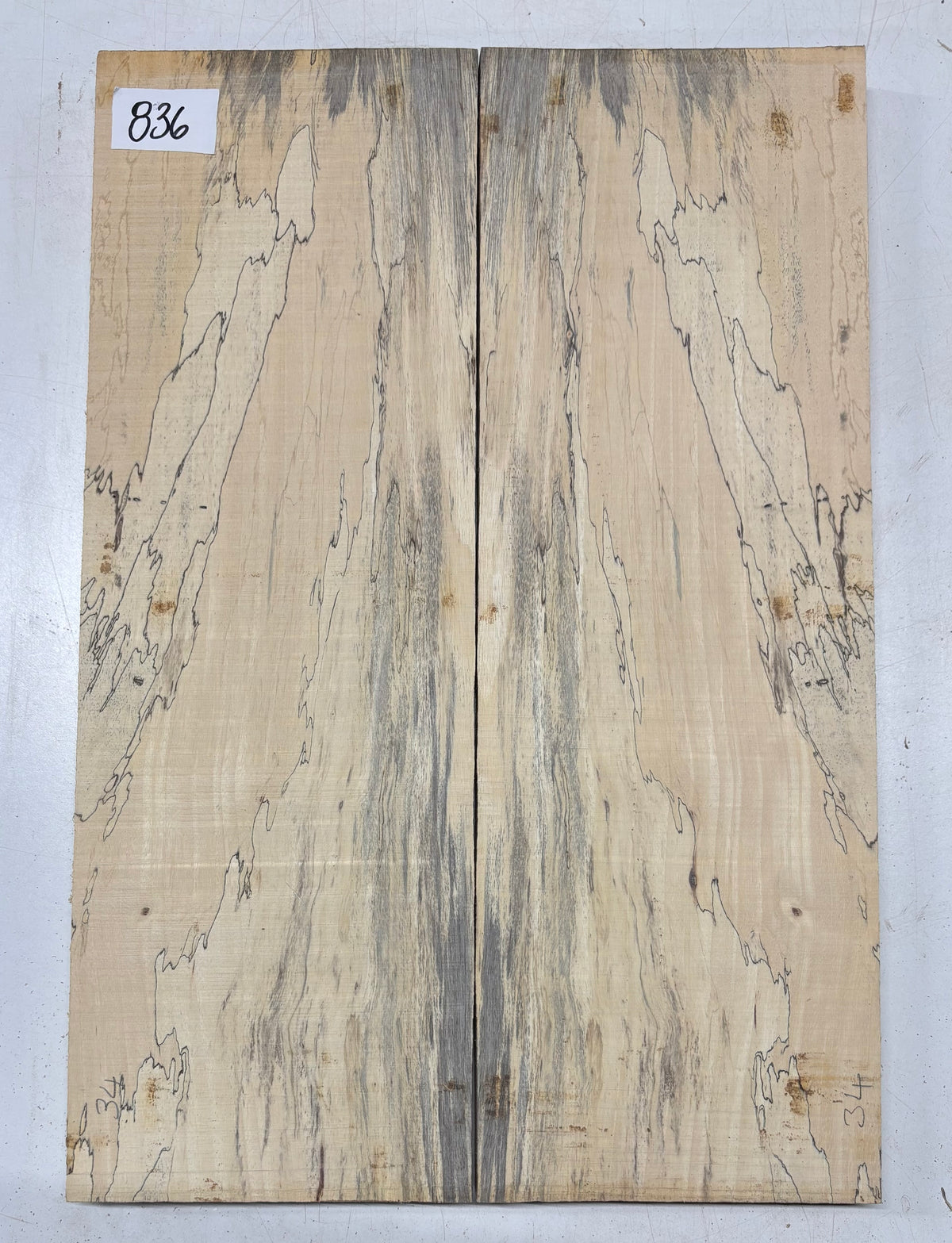 Spalted Tamarind Guitar Carved Top - 22” x 7-1/2” x 7/8” #836 Exotic Wood Zone 