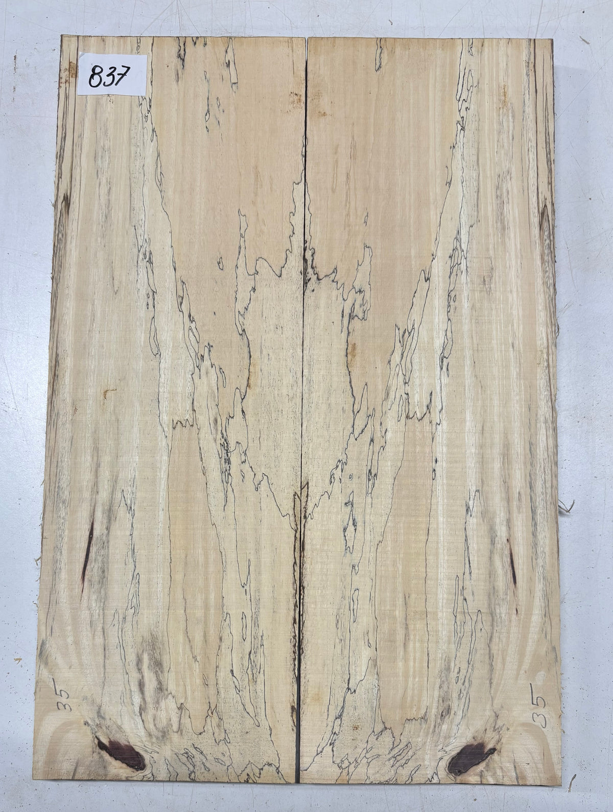 Spalted Tamarind Guitar Carved Top - 22” x 7-1/2” x 7/8” #837 Exotic Wood Zone 