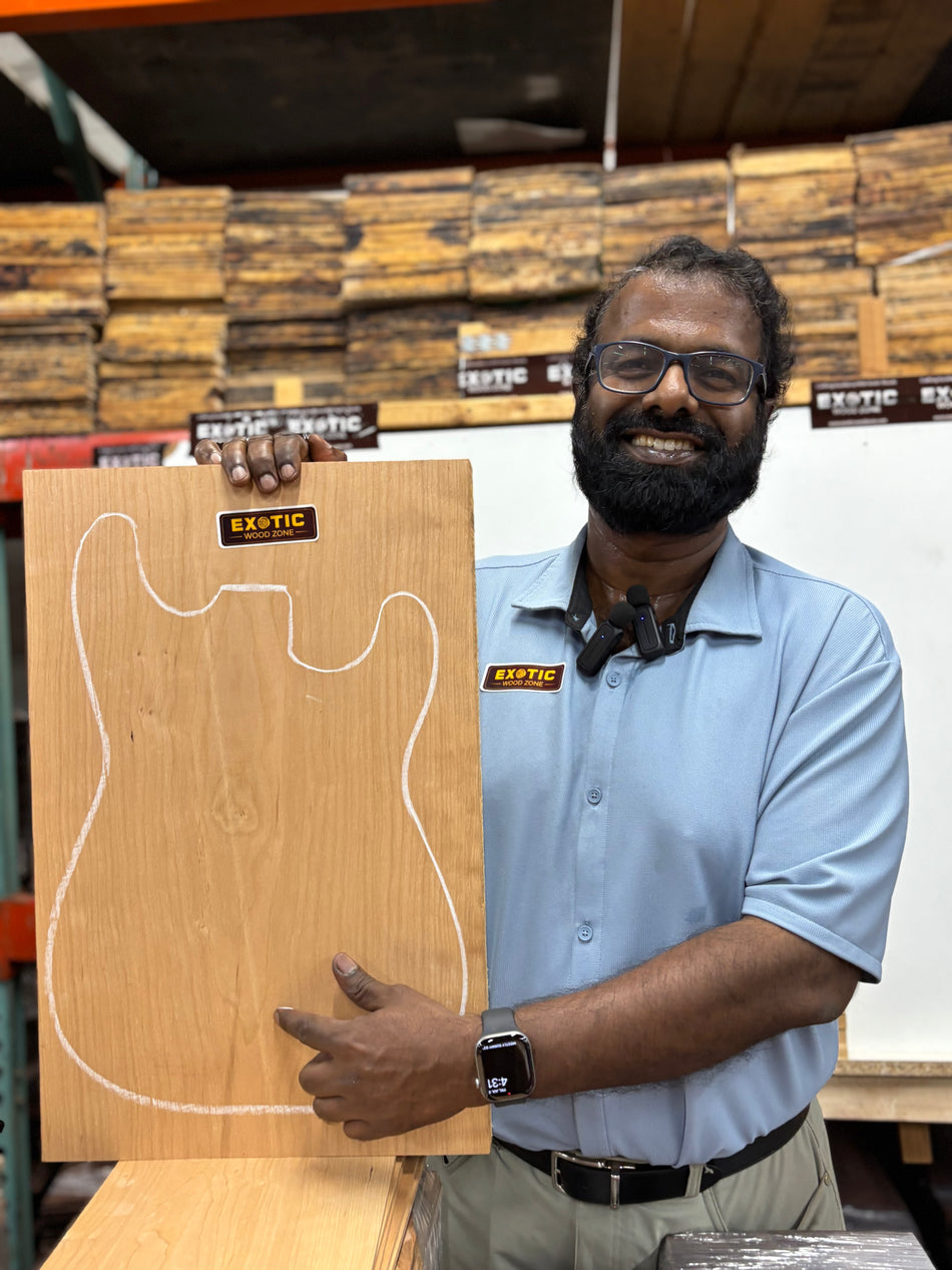 Cherry Guitar Body Blank - 21" x 14-1/8" x 1-7/8" (2 Pcs Glued) #11