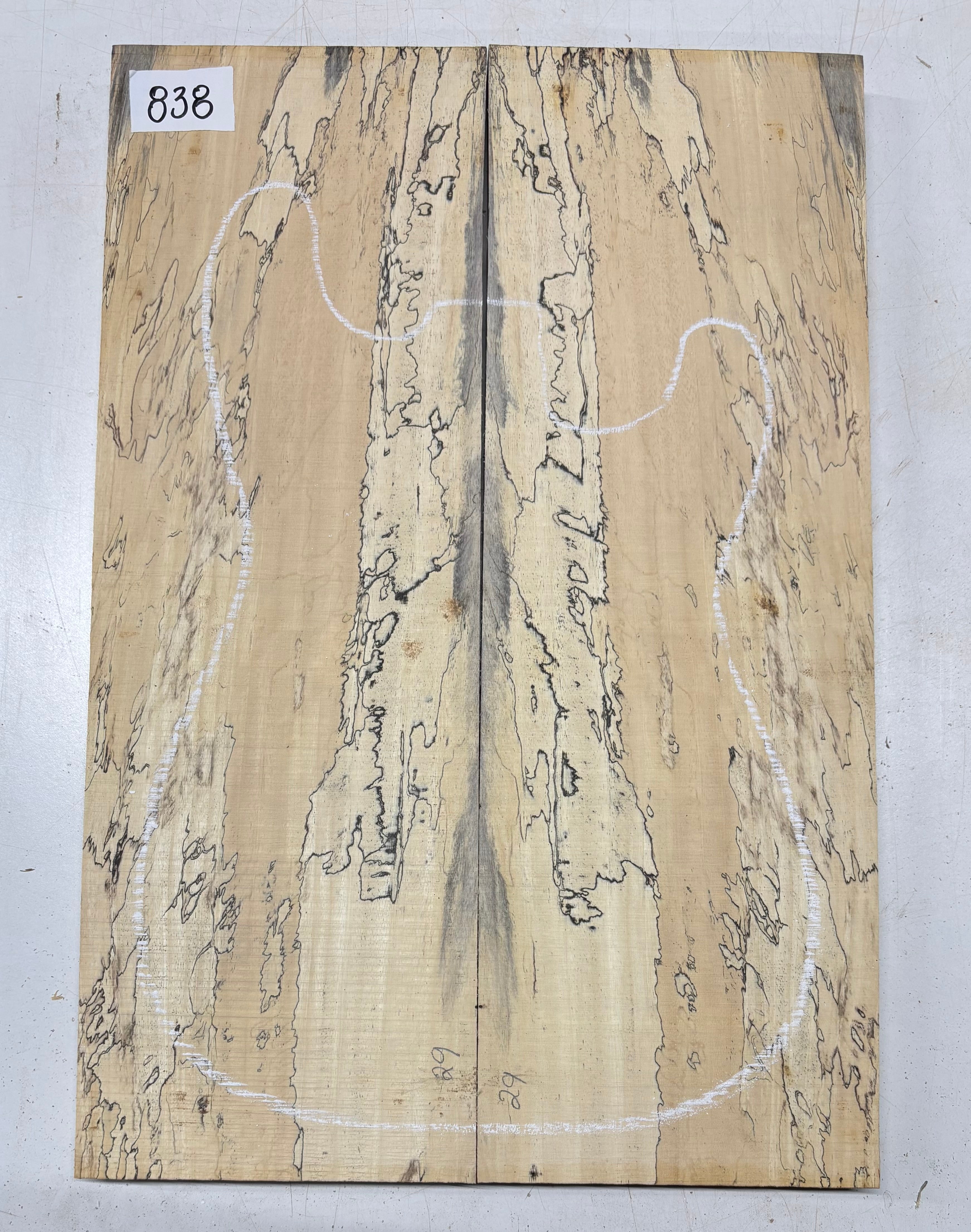 Spalted Tamarind Guitar Carved Top - 22” x 7-1/2” x 7/8” #838 Exotic Wood Zone 