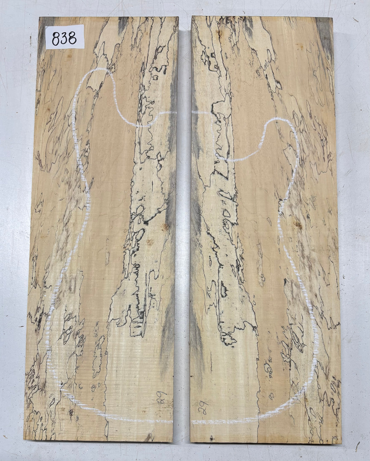 Spalted Tamarind Guitar Carved Top - 22” x 7-1/2” x 7/8” #838 Exotic Wood Zone 