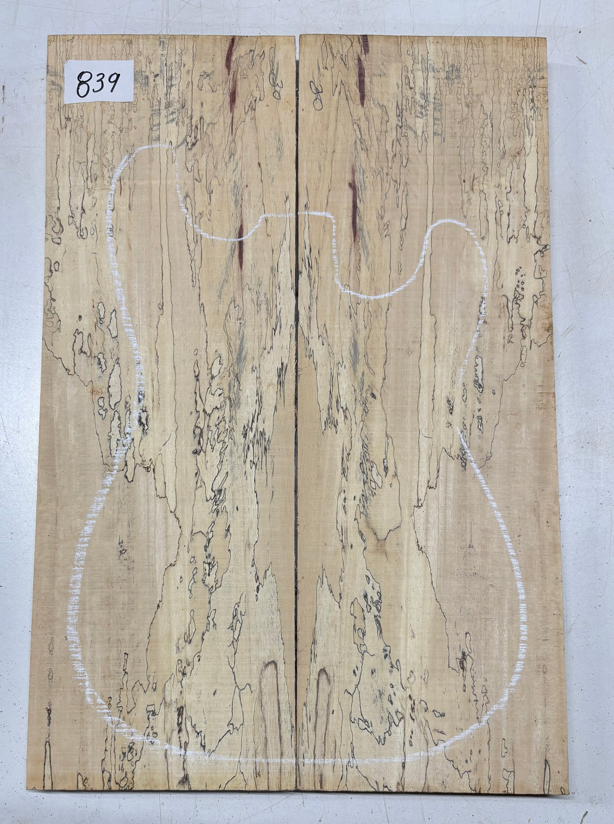 Spalted Tamarind Guitar Carved Top - 22” x 7-1/2” x 7/8” #839 Exotic Wood Zone 