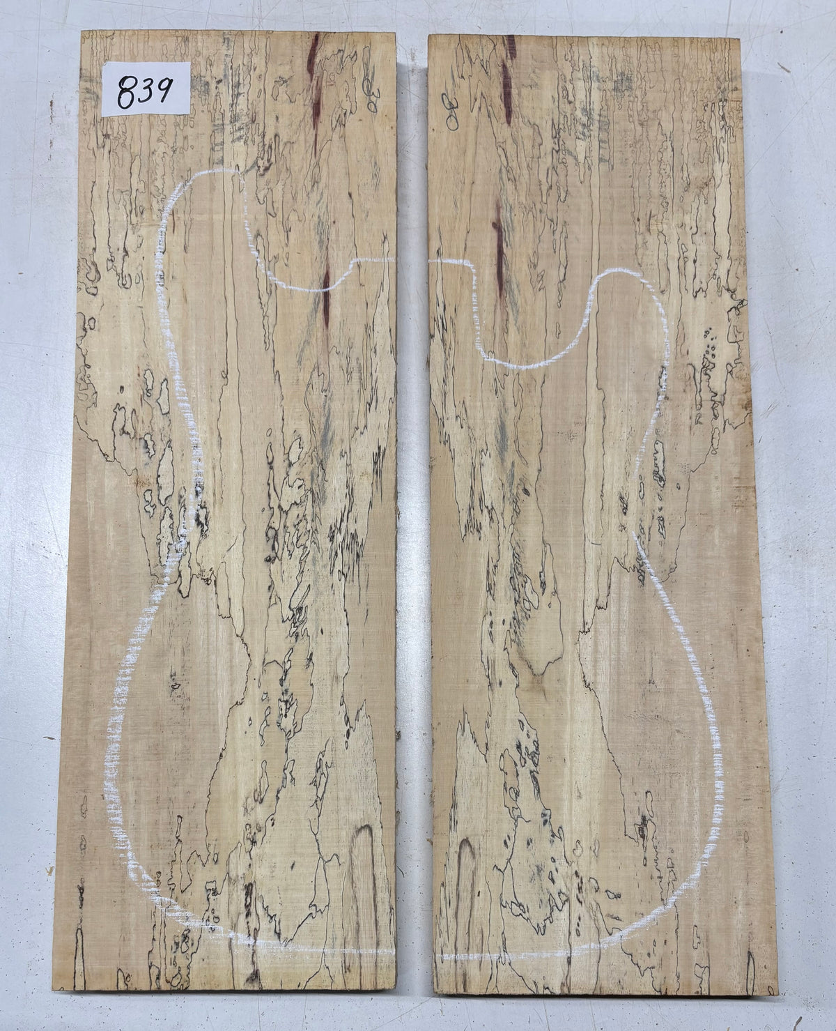 Spalted Tamarind Guitar Carved Top - 22” x 7-1/2” x 7/8” #839 Exotic Wood Zone 