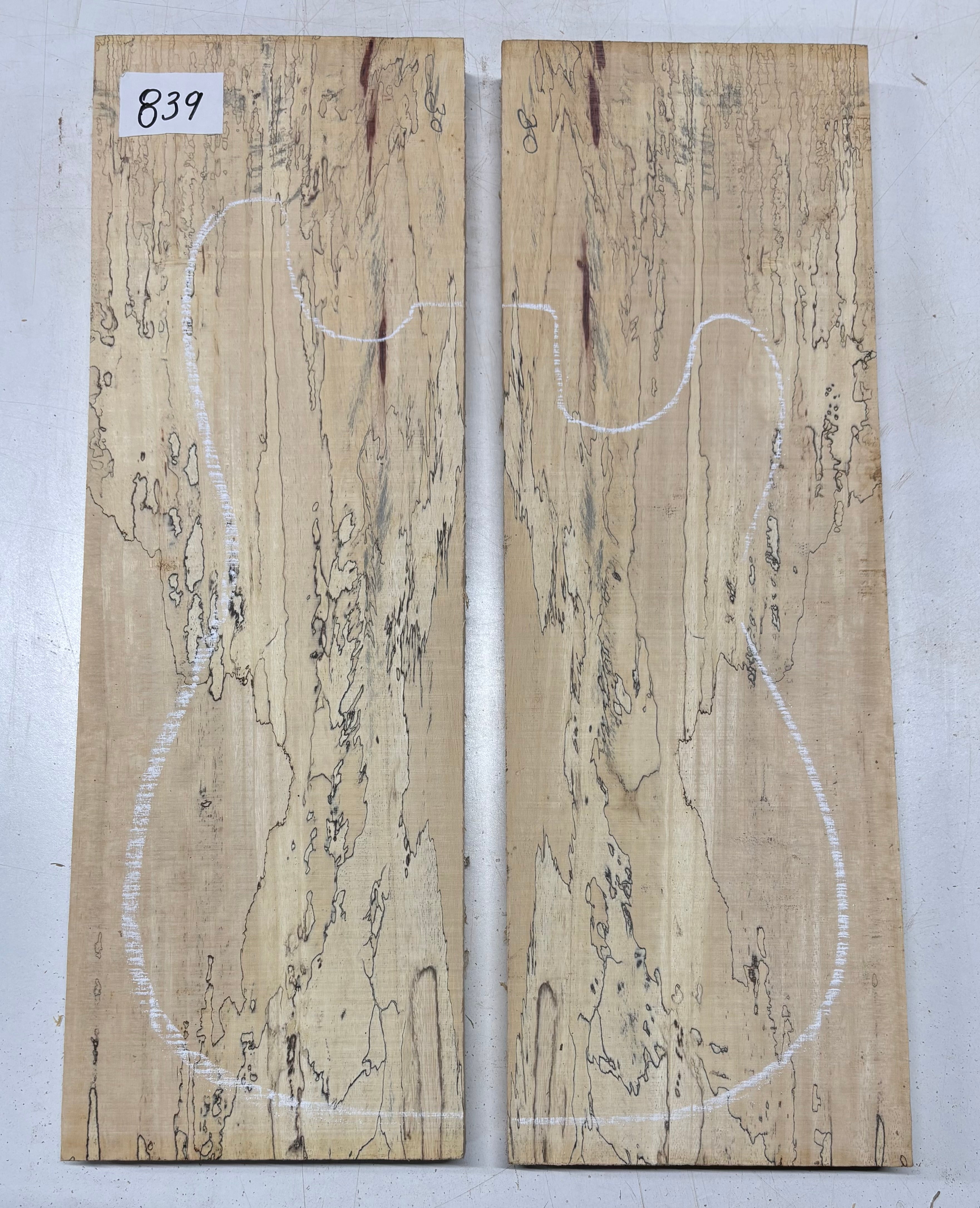 Spalted Tamarind Guitar Carved Top - 22” x 7-1/2” x 7/8” #839 Exotic Wood Zone 