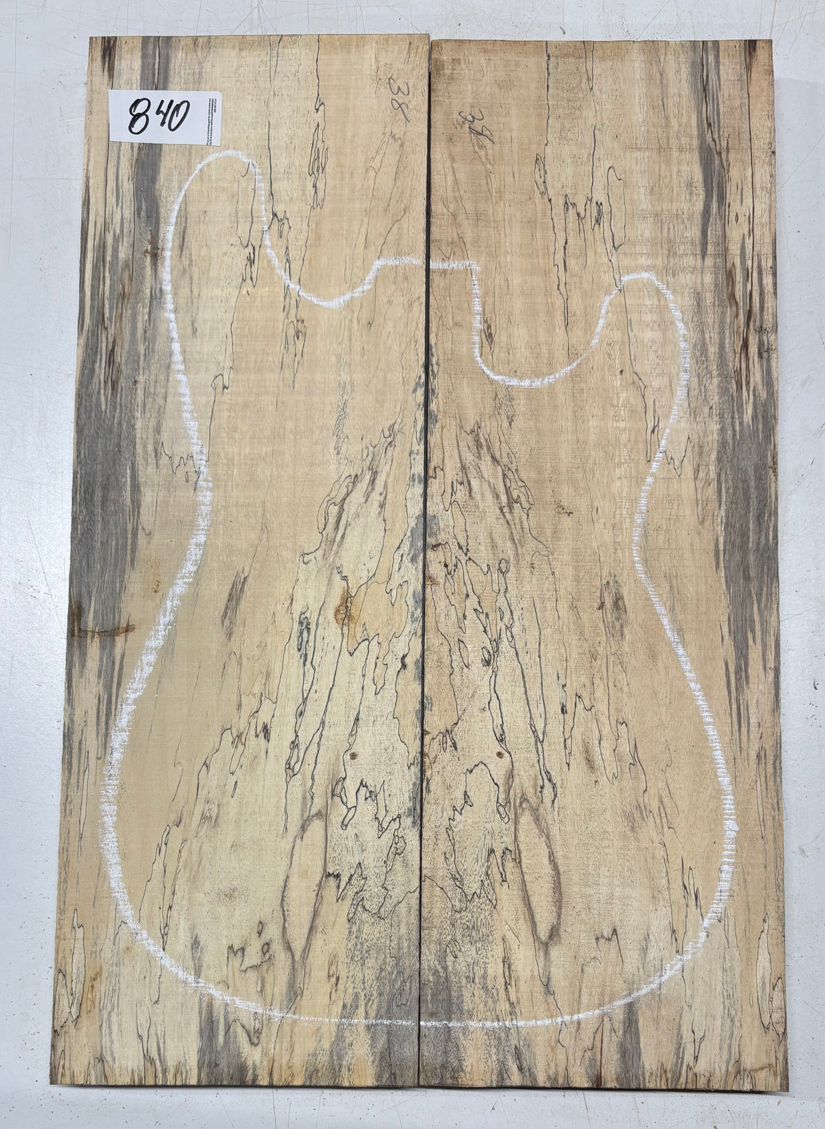 Spalted Tamarind Guitar Carved Top - 22” x 7-1/2” x 7/8” #840 Exotic Wood Zone 