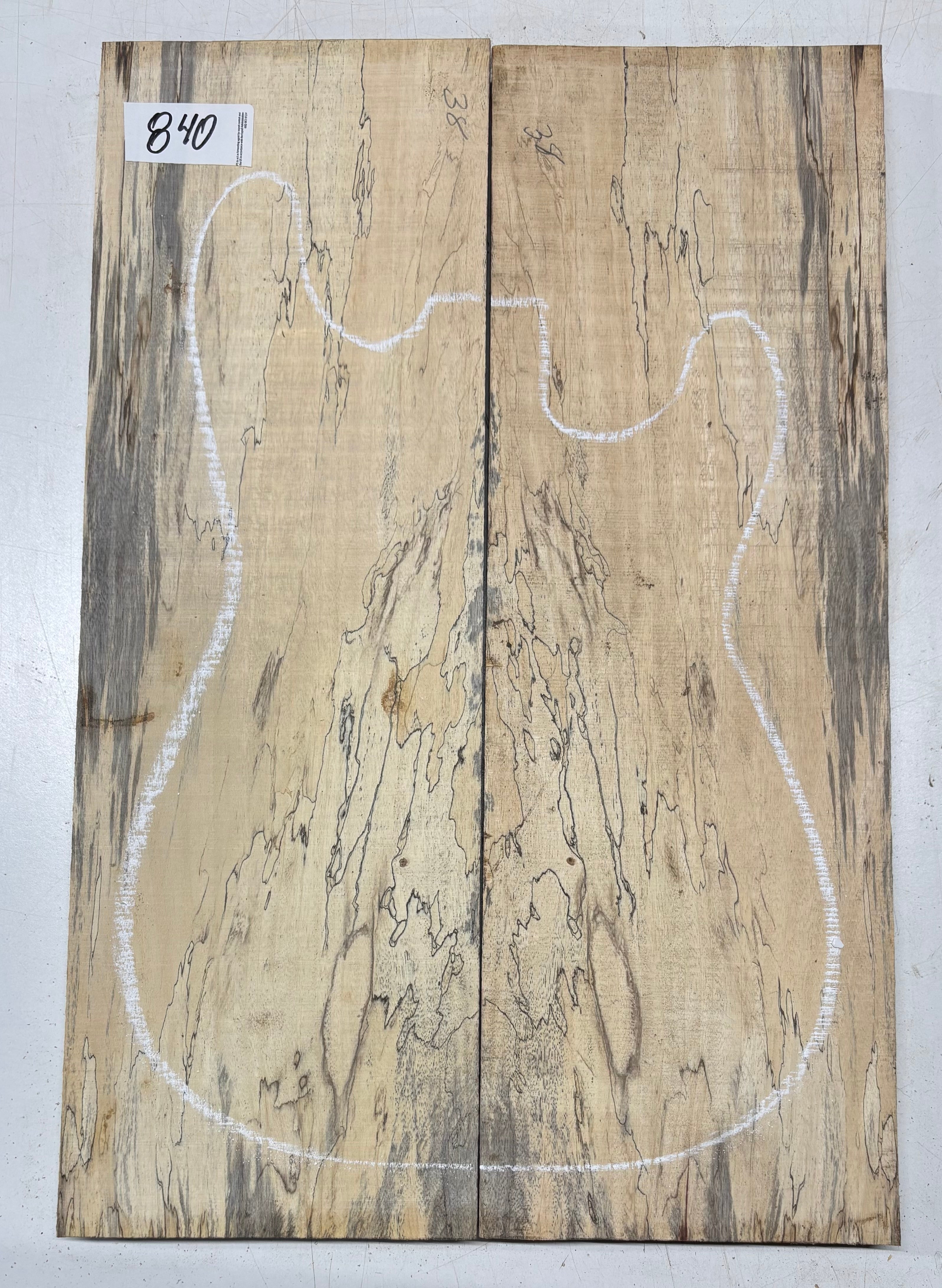 Spalted Tamarind Guitar Carved Top - 22” x 7-1/2” x 7/8” #840 Exotic Wood Zone 