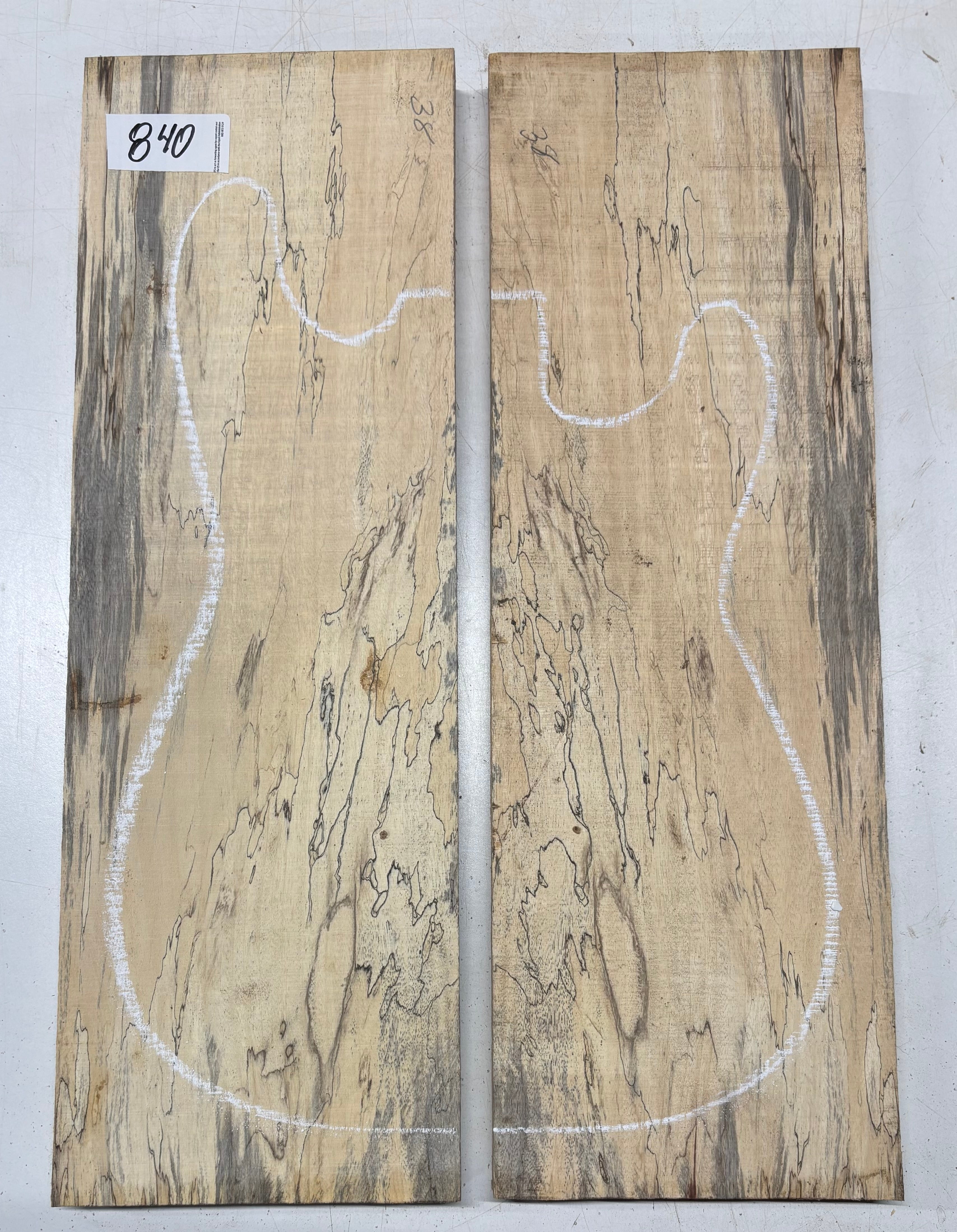 Spalted Tamarind Guitar Carved Top - 22” x 7-1/2” x 7/8” #840 Exotic Wood Zone 