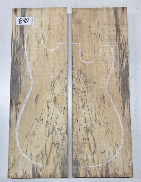 Spalted Tamarind Guitar Carved Top - 22” x 7-1/2” x 7/8” #840 Exotic Wood Zone 