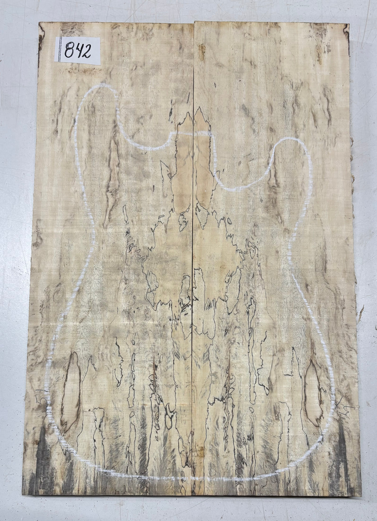 Spalted Tamarind Guitar Carved Top - 22” x 7-1/2” x 7/8” #842 Exotic Wood Zone 