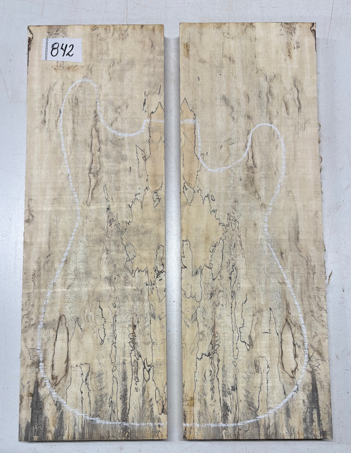 Spalted Tamarind Guitar Carved Top - 22” x 7-1/2” x 7/8” #842 Exotic Wood Zone 