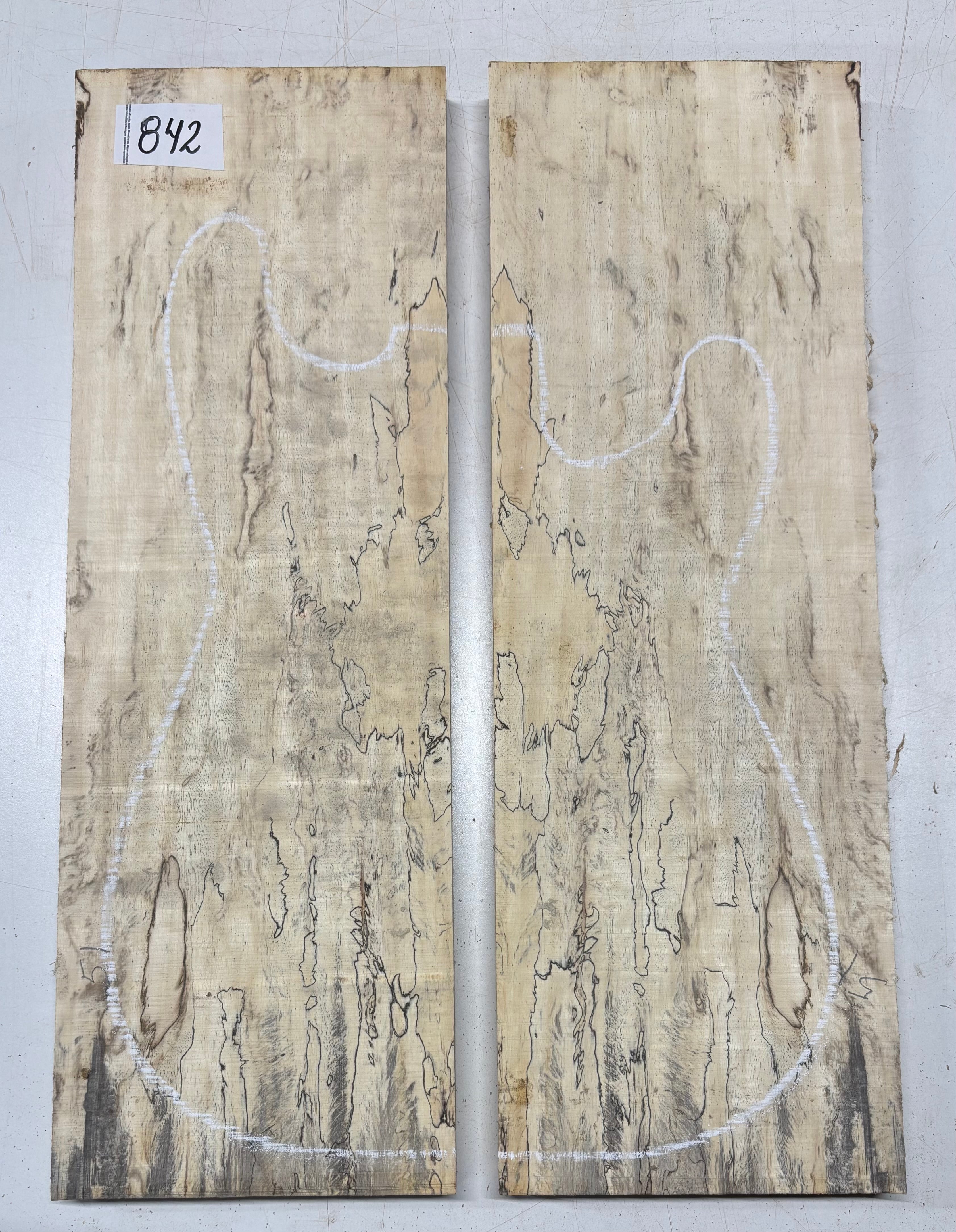 Spalted Tamarind Guitar Carved Top - 22” x 7-1/2” x 7/8” #842 Exotic Wood Zone 