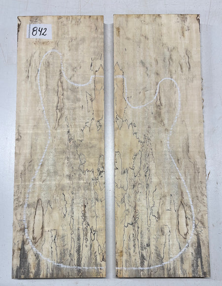 Spalted Tamarind Guitar Carved Top - 22” x 7-1/2” x 7/8” #842 Exotic Wood Zone 