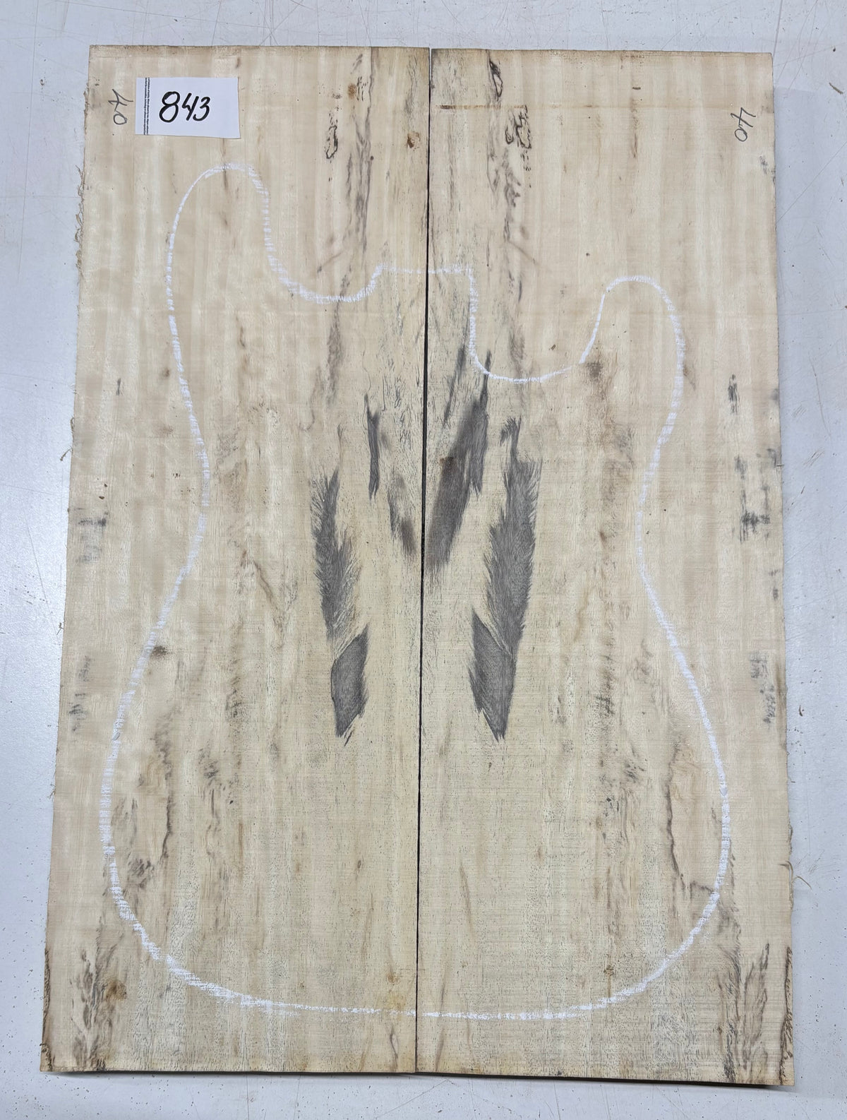 Spalted Tamarind Guitar Carved Top - 22” x 7-1/2” x 7/8” #843 Exotic Wood Zone 