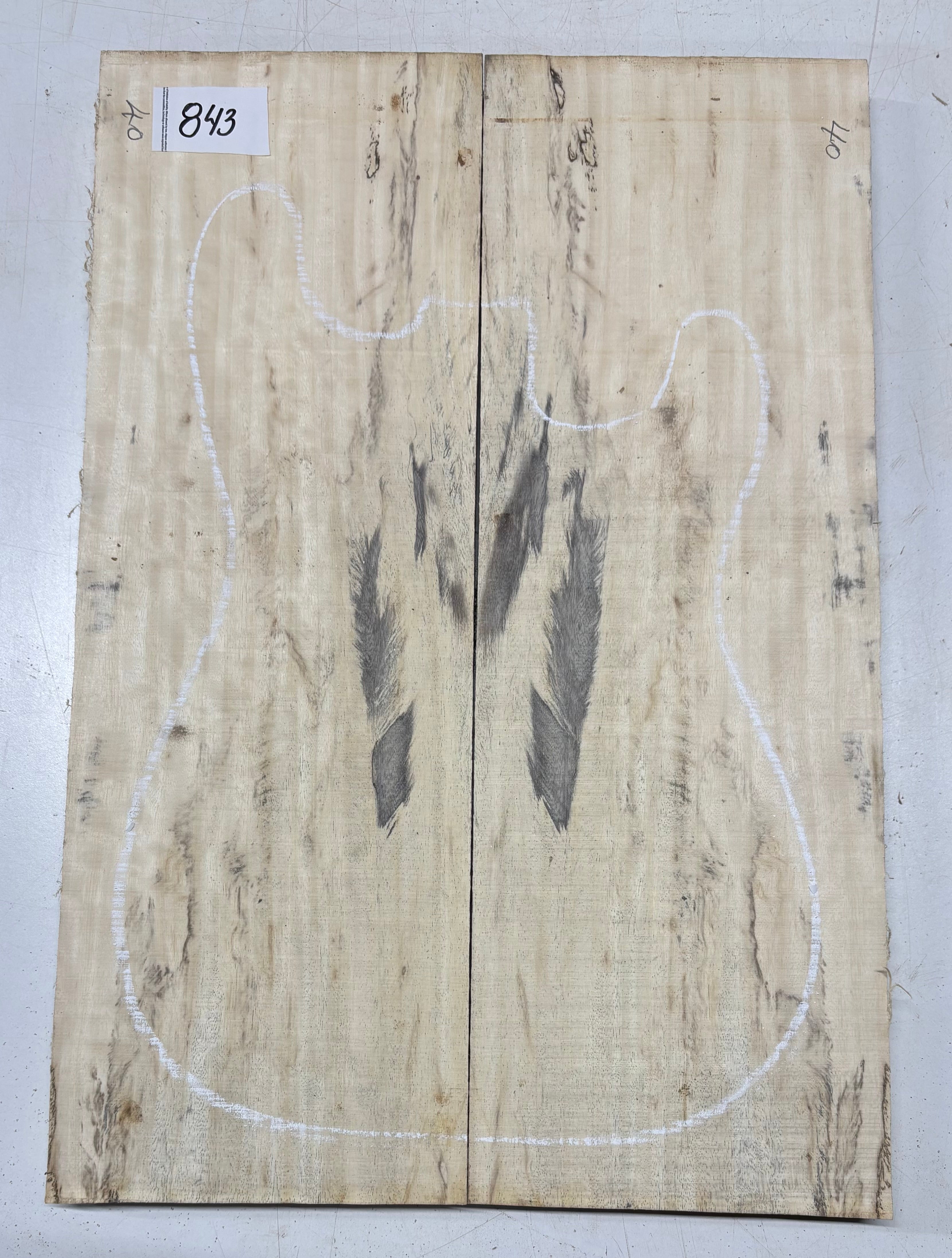 Spalted Tamarind Guitar Carved Top - 22” x 7-1/2” x 7/8” #843 Exotic Wood Zone 