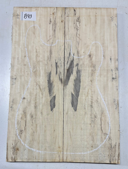 Spalted Tamarind Guitar Carved Top - 22” x 7-1/2” x 7/8” #843 Exotic Wood Zone 