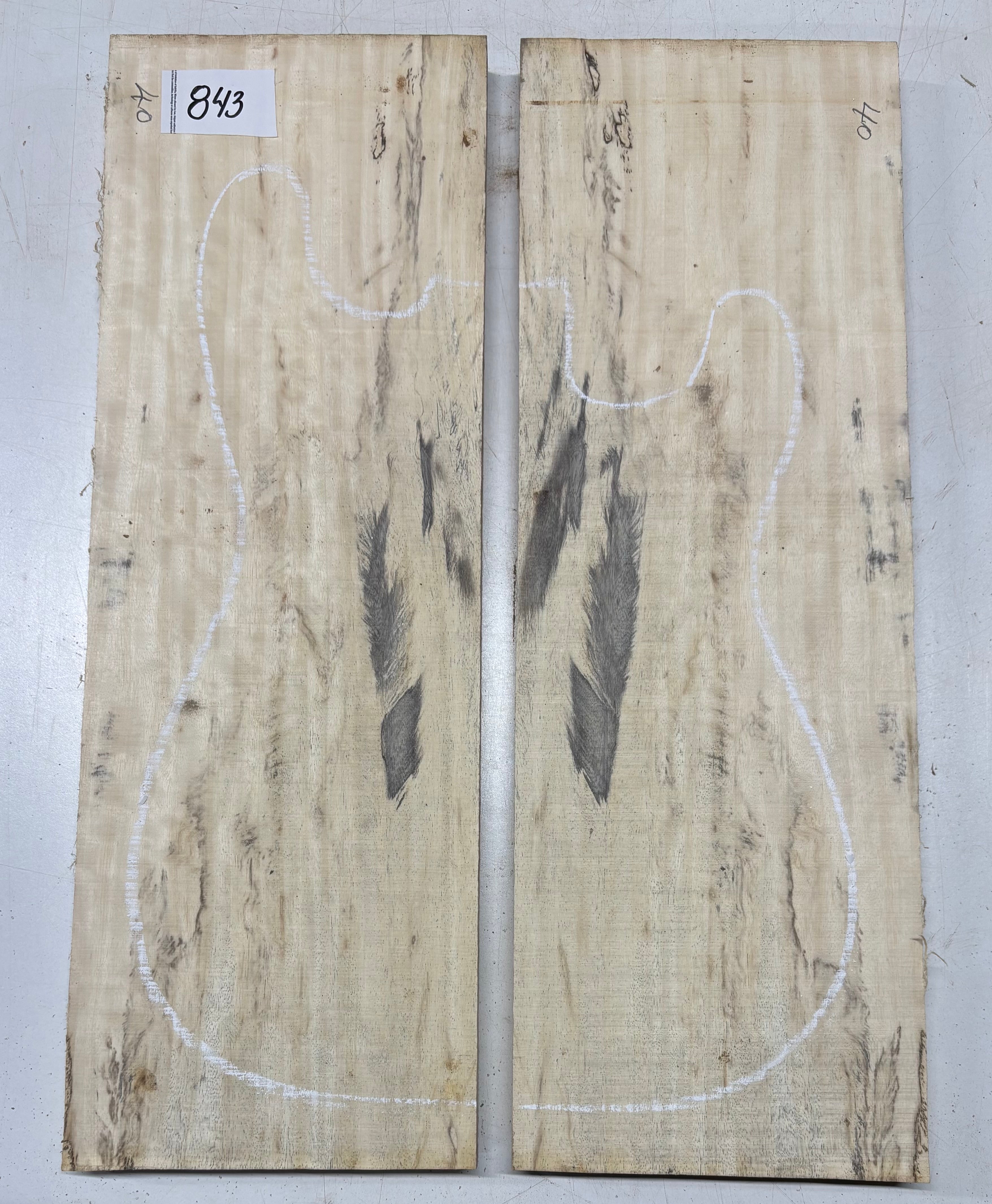 Spalted Tamarind Guitar Carved Top - 22” x 7-1/2” x 7/8” #843 Exotic Wood Zone 