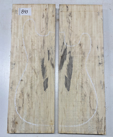 Spalted Tamarind Guitar Carved Top - 22” x 7-1/2” x 7/8” #843 Exotic Wood Zone 