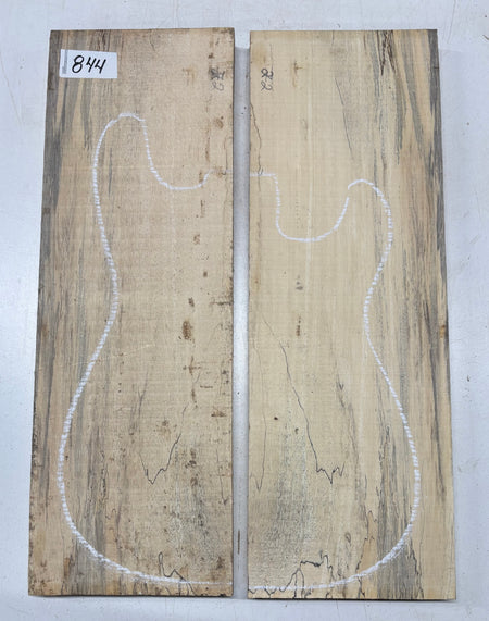 Spalted Tamarind Guitar Carved Top - 22” x 7-1/2” x 7/8” #844 Exotic Wood Zone 