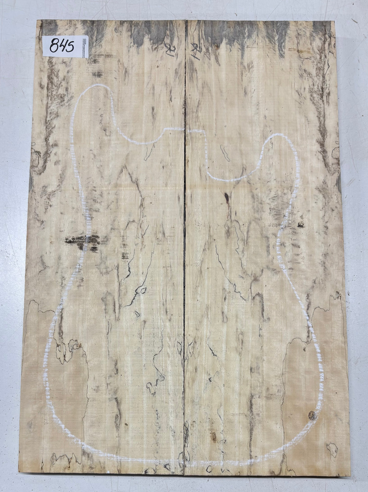 Spalted Tamarind Guitar Carved Top - 22” x 7-1/2” x 7/8” #845 Exotic Wood Zone 