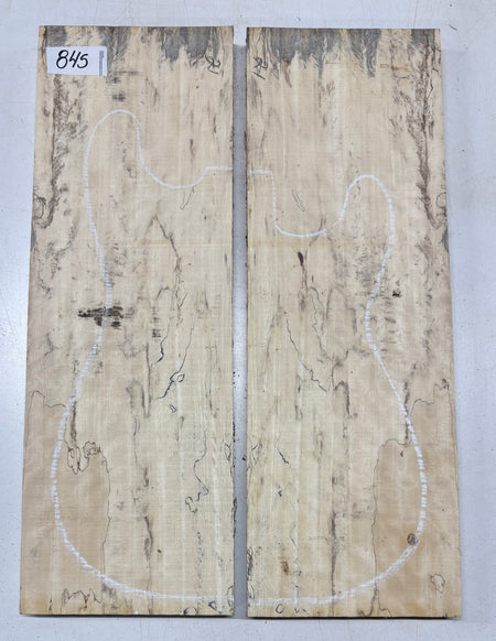 Spalted Tamarind Guitar Carved Top - 22” x 7-1/2” x 7/8” #845 Exotic Wood Zone 