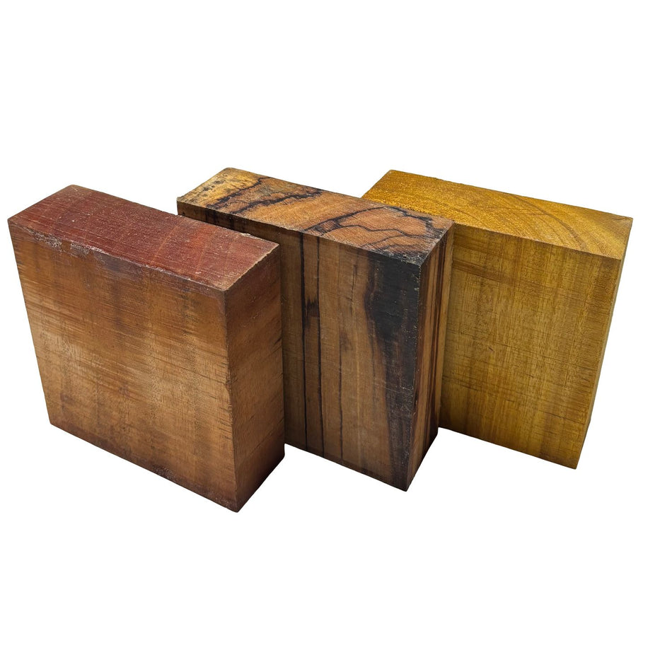 Combo Pack of 3, Bowl Blanks 6" x 6" x 2" (Mahogany, Osage Orange, Red Tamarind)