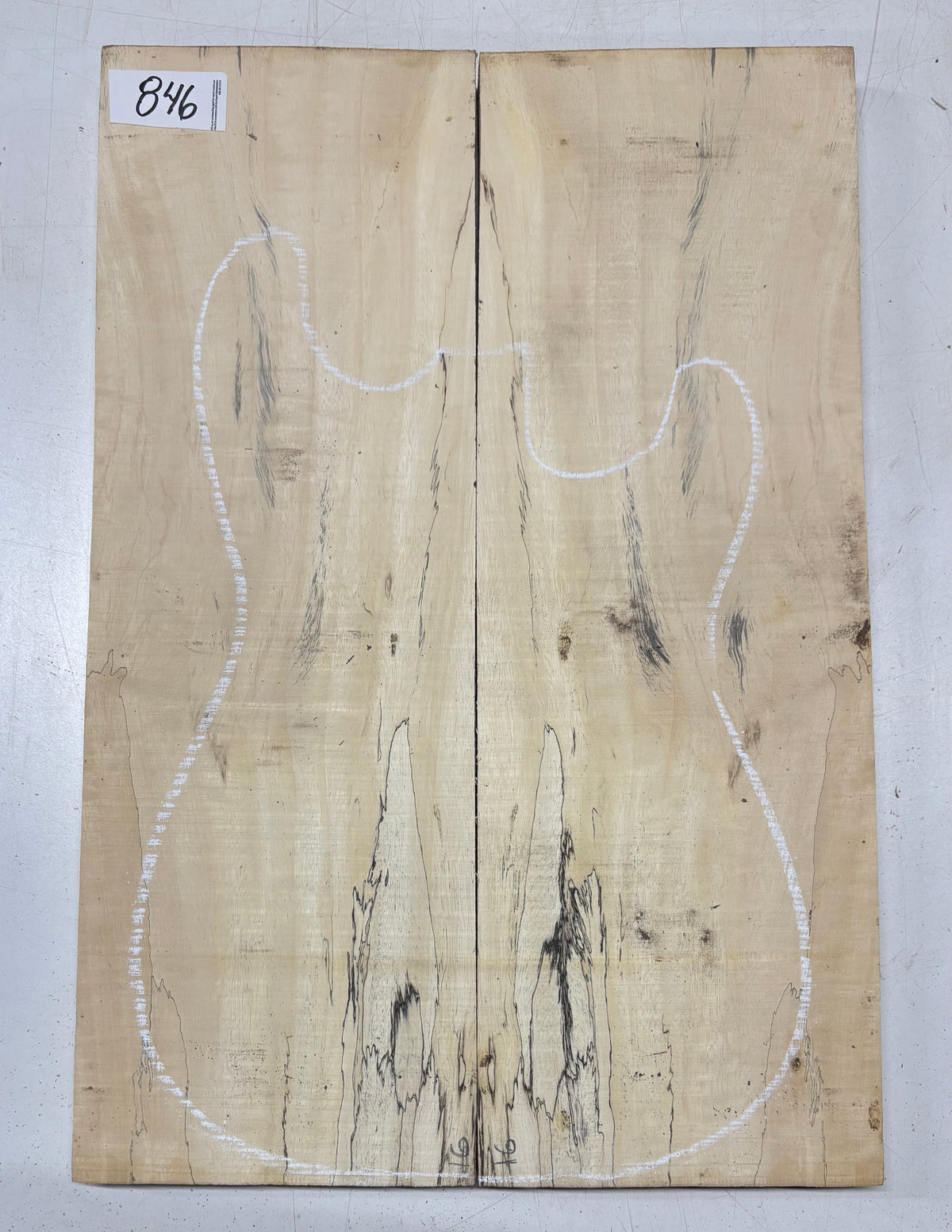 Spalted Tamarind Guitar Carved Top - 22” x 7-1/2” x 7/8” #846 Exotic Wood Zone 