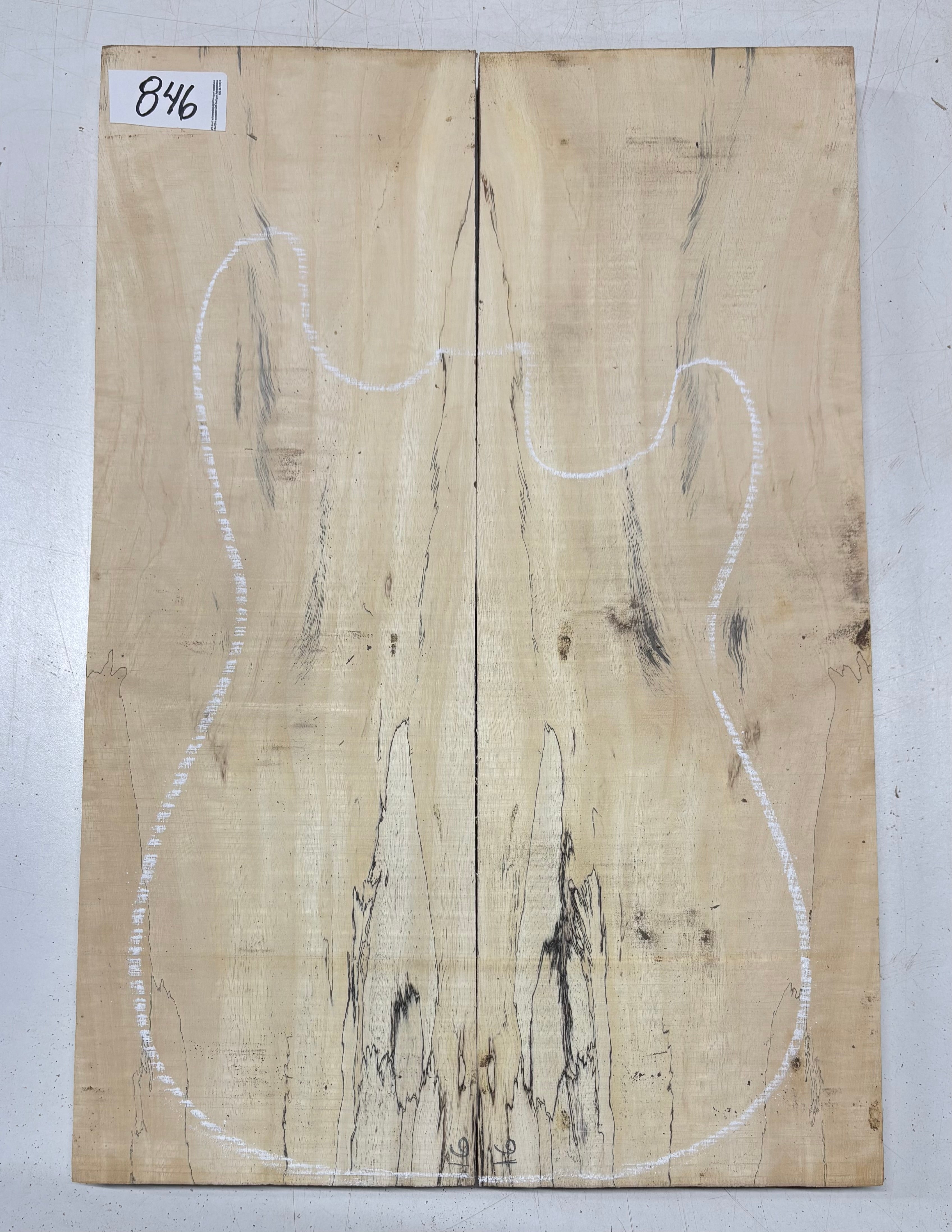 Spalted Tamarind Guitar Carved Top - 22” x 7-1/2” x 7/8” #846 Exotic Wood Zone 