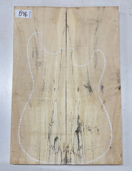 Spalted Tamarind Guitar Carved Top - 22” x 7-1/2” x 7/8” #846 Exotic Wood Zone 