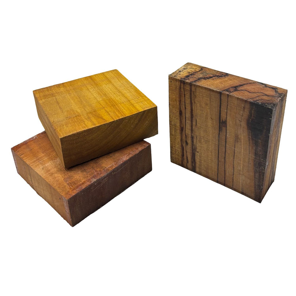 Combo Pack of 3, Bowl Blanks 6" x 6" x 2" (Mahogany, Osage Orange, Red Tamarind)