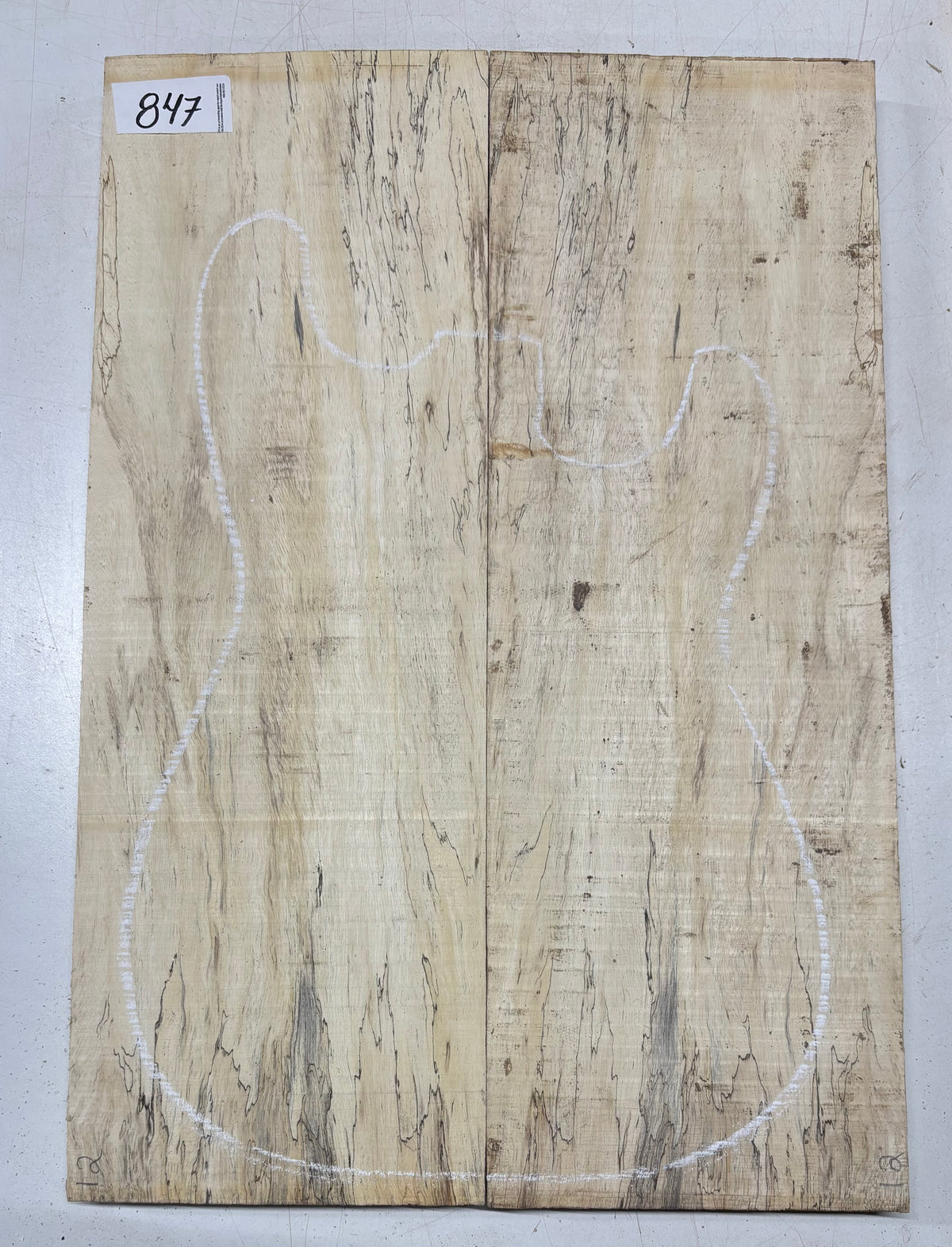 Spalted Tamarind Guitar Carved Top - 22” x 7-1/2” x 7/8” #847 Exotic Wood Zone 