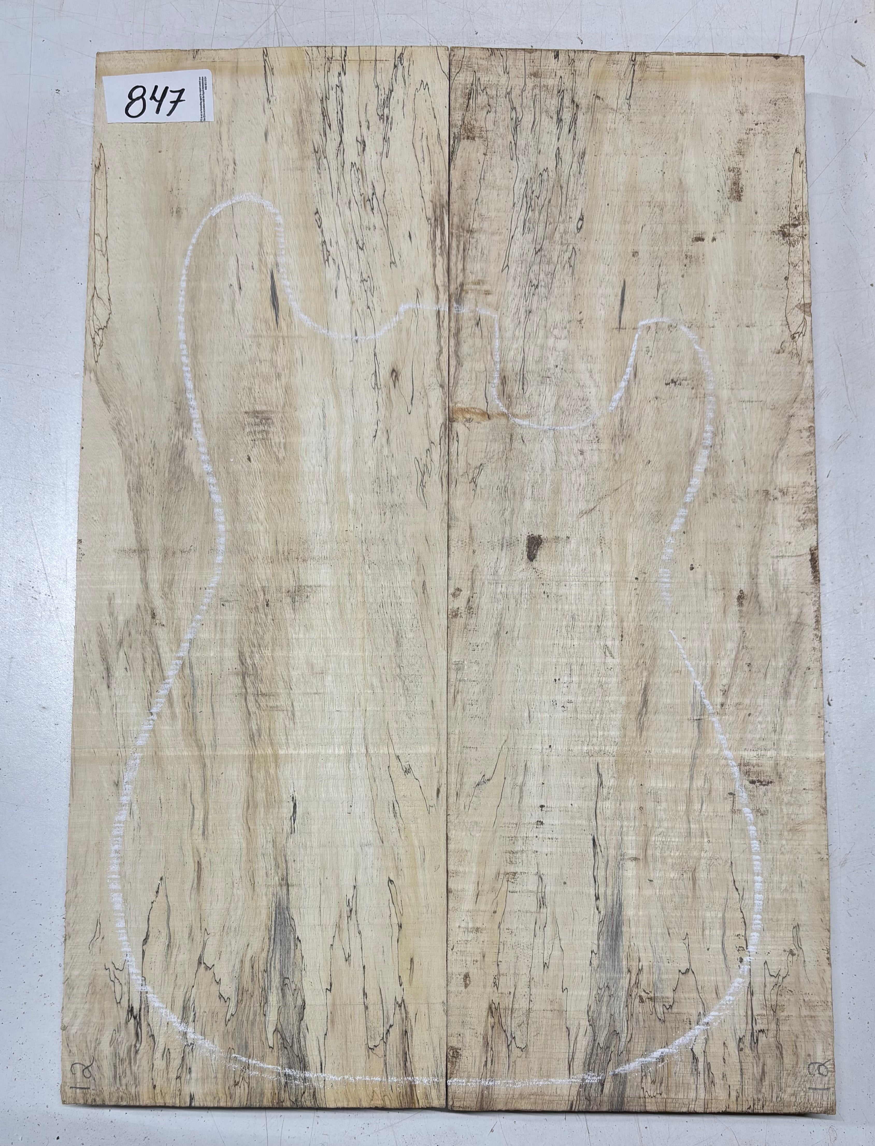 Spalted Tamarind Guitar Carved Top - 22” x 7-1/2” x 7/8” #847 Exotic Wood Zone 